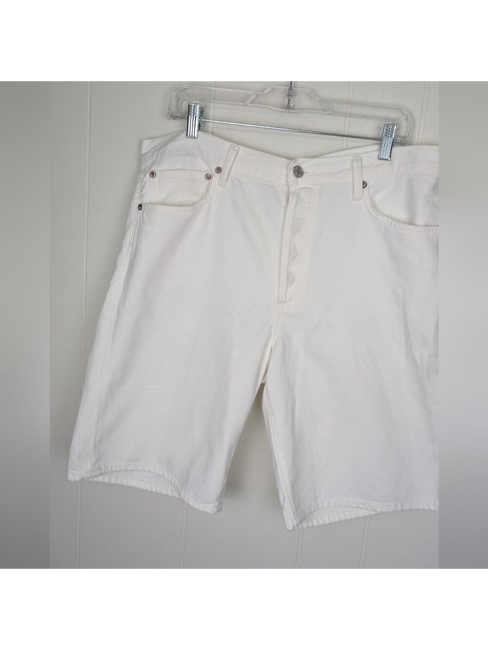 Agolde White Denim Jorts Shorts - Picture 9 of 10